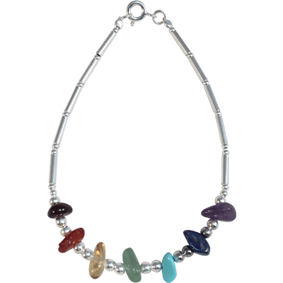 Bracelet en cristal chakra, Sterling