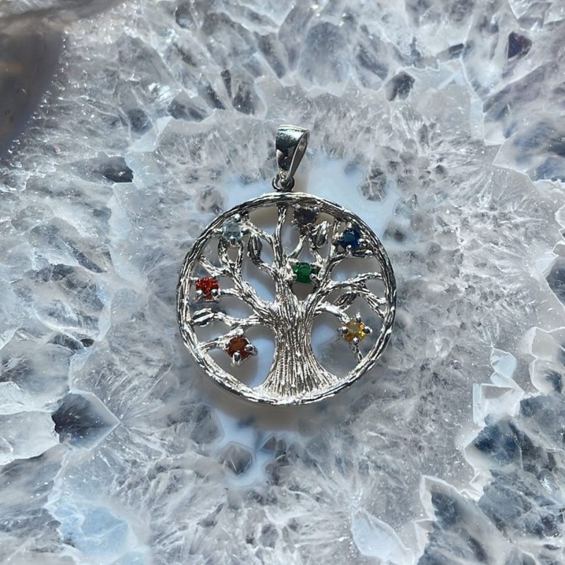 Pendentif Chakra Tree, Sterling Pendentif Chakra Tree, Sterling