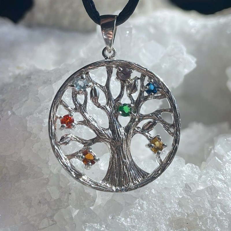 Pendentif Chakra Tree, Sterling Pendentif Chakra Tree, Sterling