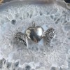 Angel Wing Heart Locket, Sterling