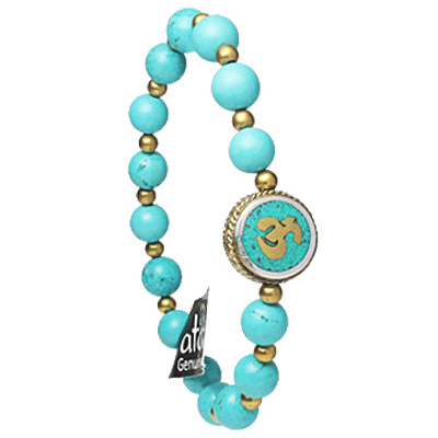 Nepalese Om with Turquoise Howlite Bracelet Nepalese Om with Turquoise Howlite Bracelet
