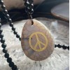 Dragon Vein Agate Peace Necklace