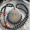 Dragon Vein Agate Peace Necklace