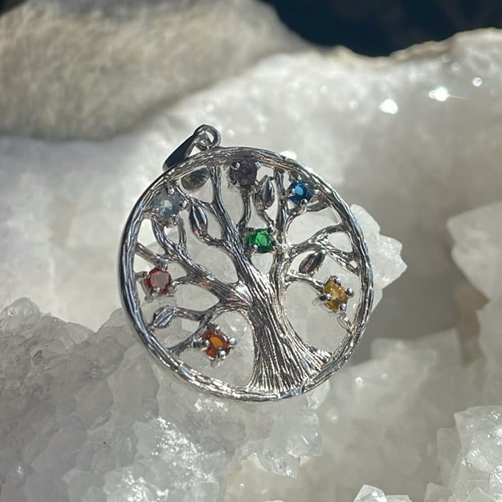 Pendentif Chakra Tree, Sterling Pendentif Chakra Tree, Sterling