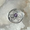 Amethyst Triskelle Pendant, Sterling Amethyst Triskelle Pendant, Sterling