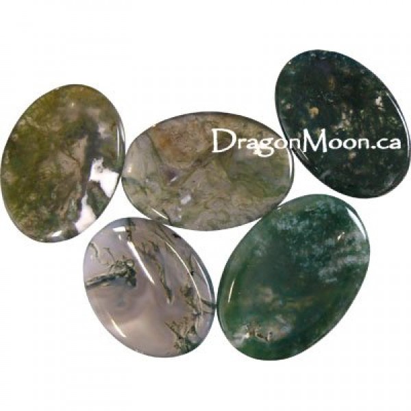 Worry Stone: Green Moss Agate