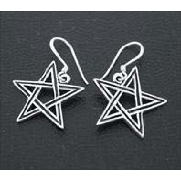 Pentagram Earrings, Sterling