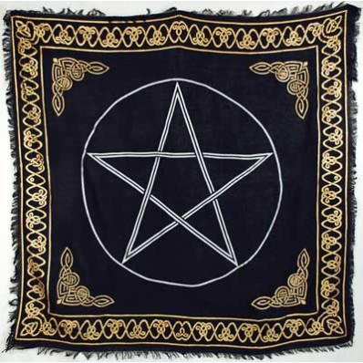 Pentacle autel chiffon, or/argent/noir Pentacle autel chiffon, or/argent/noir