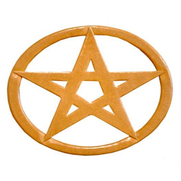 Wooden Oval Pentacle Hanging