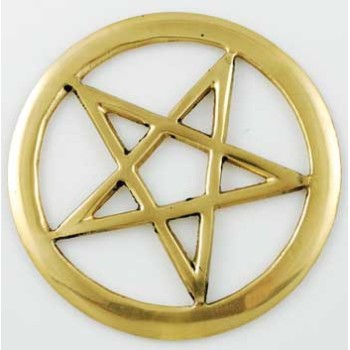 Brass Cut-Out Pentagram Tile, 3 Inch Brass Cut-Out Pentagram Tile, 3 Inch