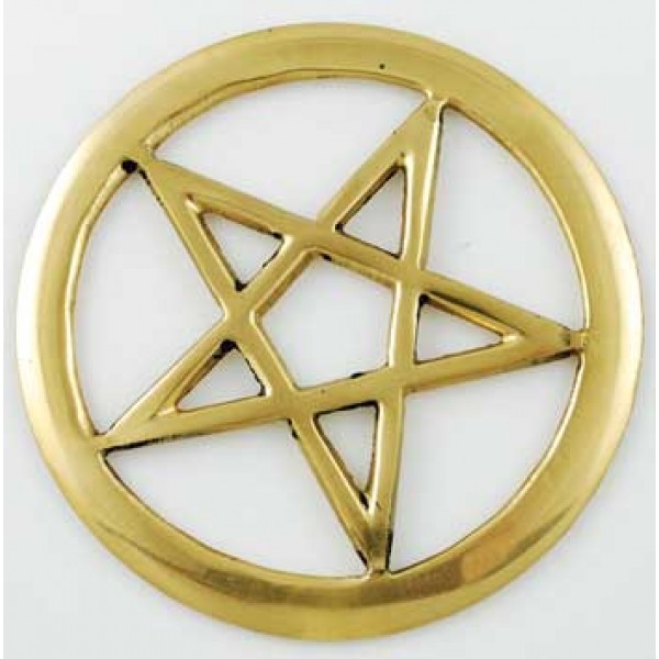 Brass Cut-Out Pentagram Tile, 3 Inch