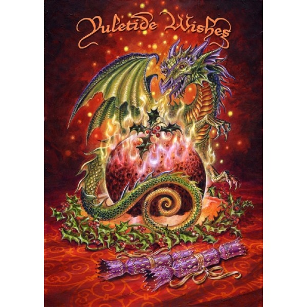 Greeting Card: Flaming Dragon Pudding - Yule