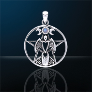 Pendentif Pentacle ange Pierre de lune Pendentif Pentacle ange Pierre de lune