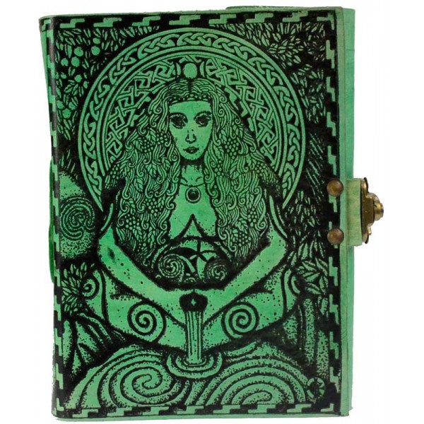 Goddess Journal, Green Leather