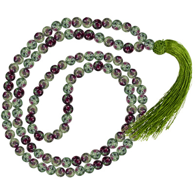 Perles de rubis Zoisite prière Mala Perles de rubis Zoisite prière Mala