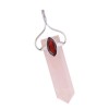 Quartz rose & AMOUR grenat pendentif - Sterling Quartz rose & AMOUR grenat pendentif - Sterling