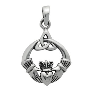 Pendentif celtique de Claddagh - Sterling