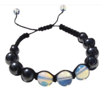 Shamballa Bracelet: Opalite & Hematite Shamballa Bracelet: Opalite & Hematite