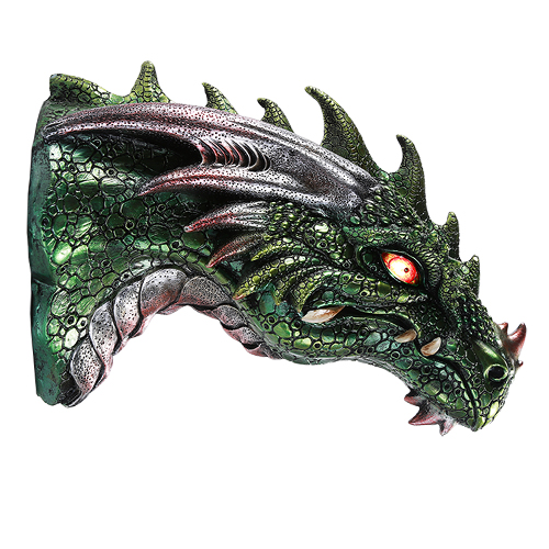 Plaque de mur de tête de Dragon - yeux s’allument avec LED Plaque de mur de tête de Dragon - yeux s’allument avec LED