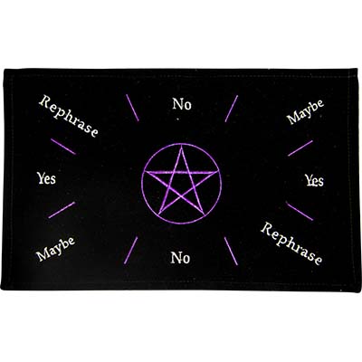 Tapis de pendule, brodé violet Pentacle Tapis de pendule, brodé violet Pentacle