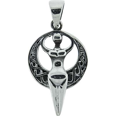 Pendentif de déesse de lune celtique, Sterling Pendentif de déesse de lune celtique, Sterling