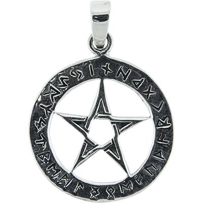 Runic Pentacle, Sterling Runic Pentacle, Sterling