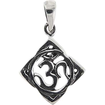 Square OM Pendant, Sterling Square OM Pendant, Sterling