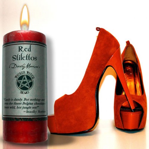 Bougie : Méchante sorcière Mojo " Stilettos" rouge Bougie : Méchante sorcière Mojo " Stilettos" rouge