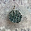 Flower Of Life Malachite Pendant, Sterling