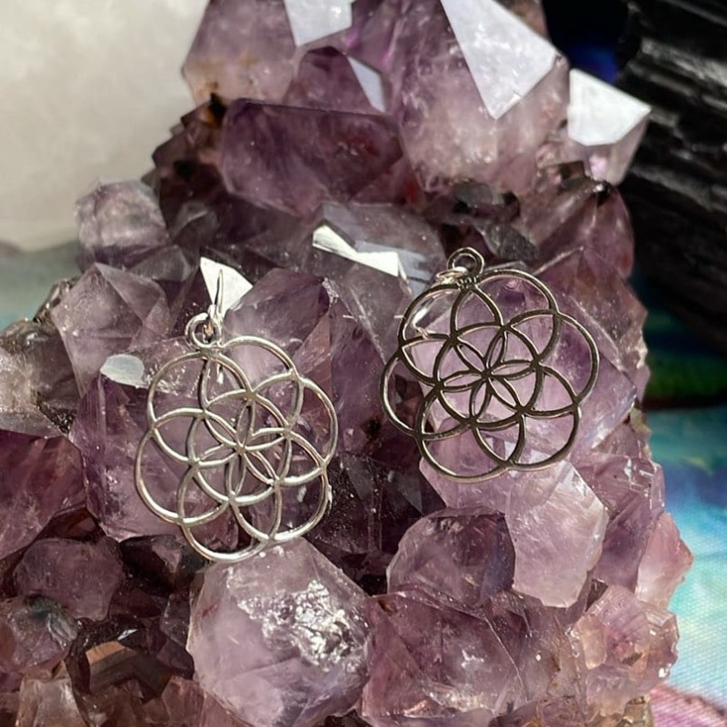 Seed Of Life Earrings, Sterling Seed Of Life Earrings, Sterling