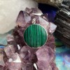 Flower Of Life Malachite Pendant, Sterling