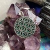 Flower Of Life Malachite Pendant, Sterling