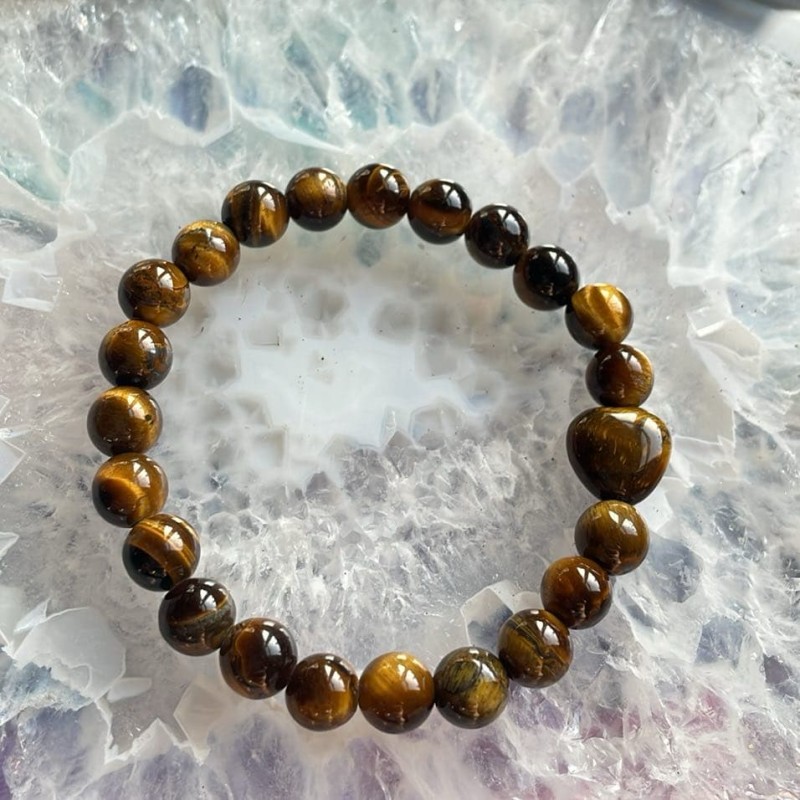 Tiger Eye Heart Bracelet, Child Size