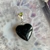 Pendentif cœur en péridot Goldstone vert, Sterling Pendentif cœur en péridot Goldstone vert, Sterling