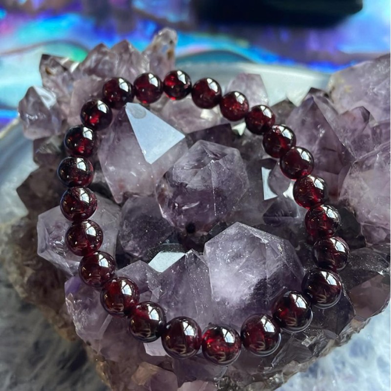 Bracelet en grenat, grade A, taille enfant Bracelet en grenat, grade A, taille enfant