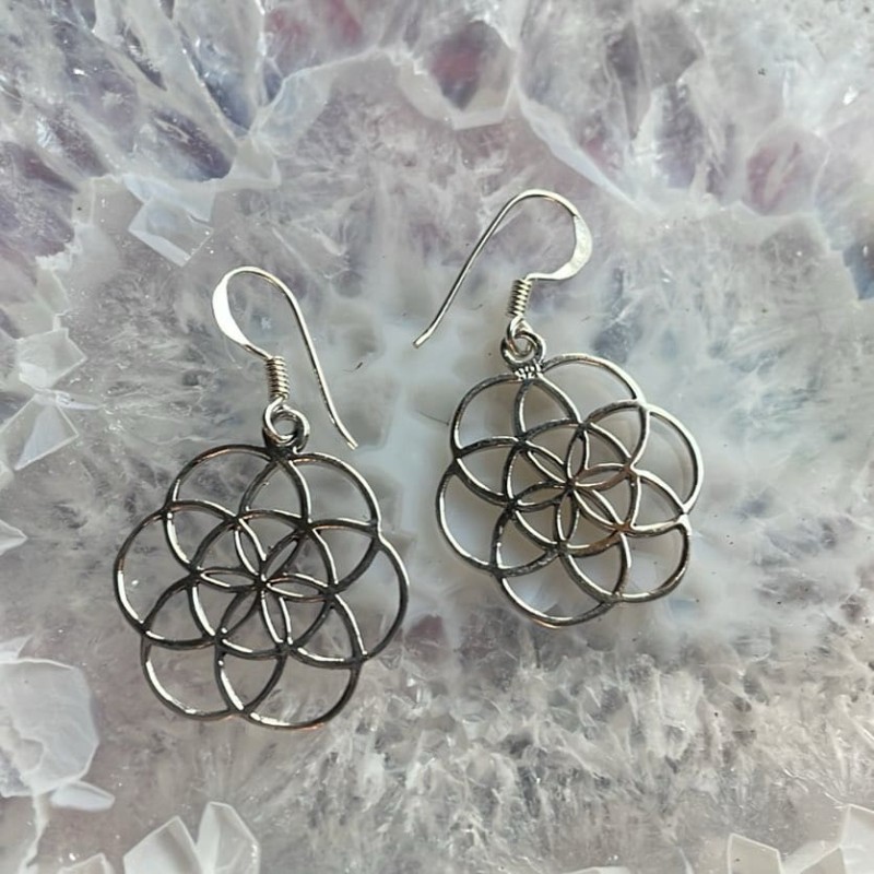 Seed Of Life Earrings, Sterling Seed Of Life Earrings, Sterling