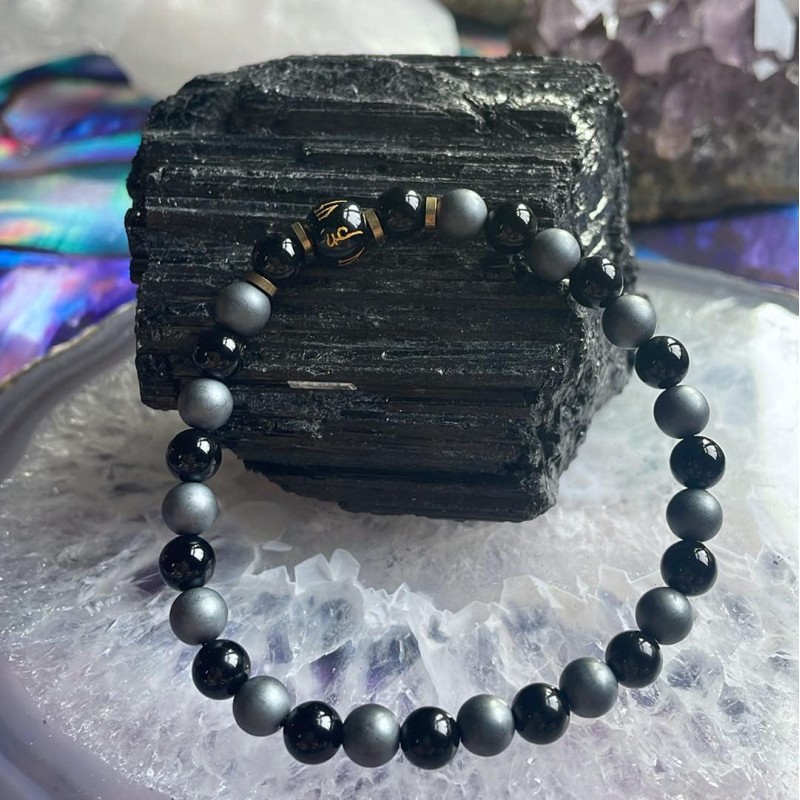 Om Bracelet, Onyx & Hematite Om Bracelet, Onyx & Hematite