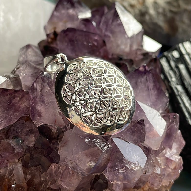 Pendentif Graine Et Fleur De Vie, Design 3D, Sterling Pendentif Graine Et Fleur De Vie, Design 3D, Sterling