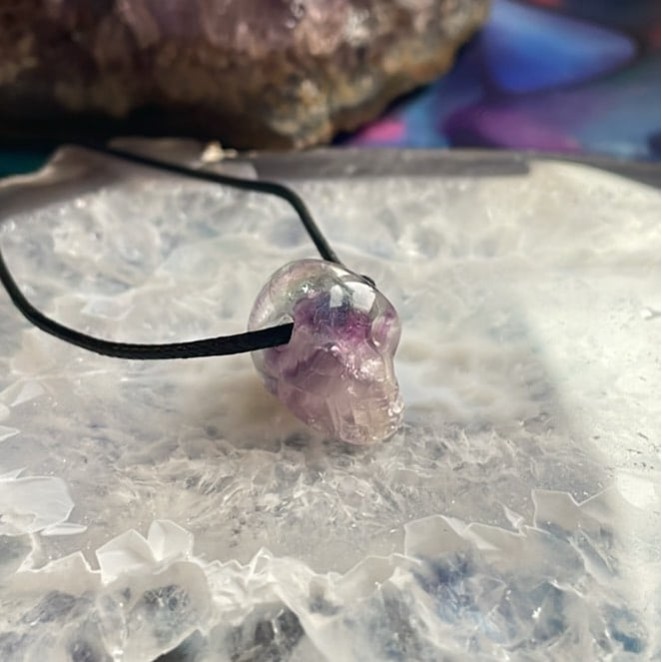 Skull Pendant, Fluorite Skull Pendant, Fluorite