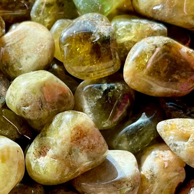 Grossularite (Green Garnet), Tumbled Grossularite (Green Garnet), Tumbled