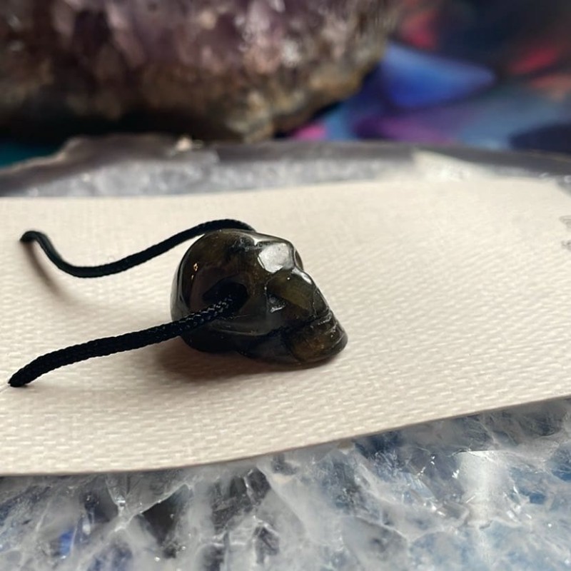 Pendentif crâne, Labradorite Pendentif crâne, Labradorite
