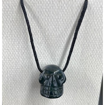 Skull Pendant, Moss Agate Skull Pendant, Moss Agate