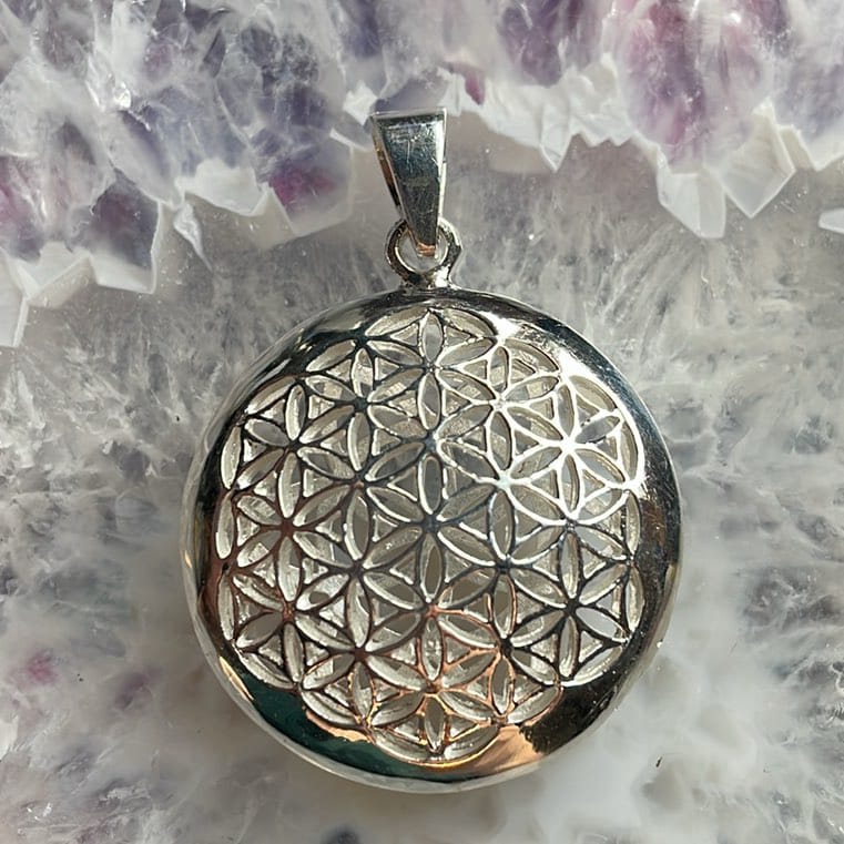 Pendentif Graine Et Fleur De Vie, Design 3D, Sterling Pendentif Graine Et Fleur De Vie, Design 3D, Sterling