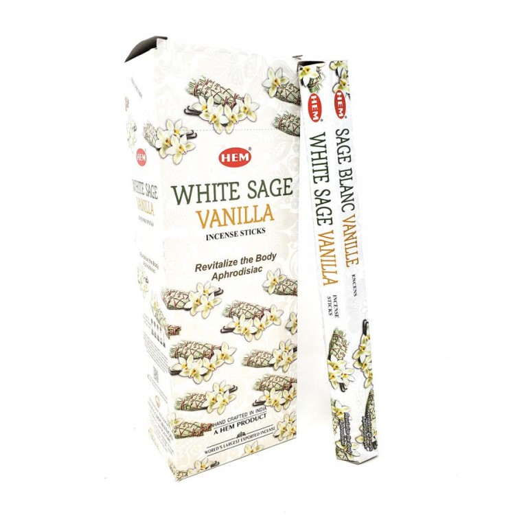 Bâtonnets d’encens Sauge Blanche & Vanille, 20 gr