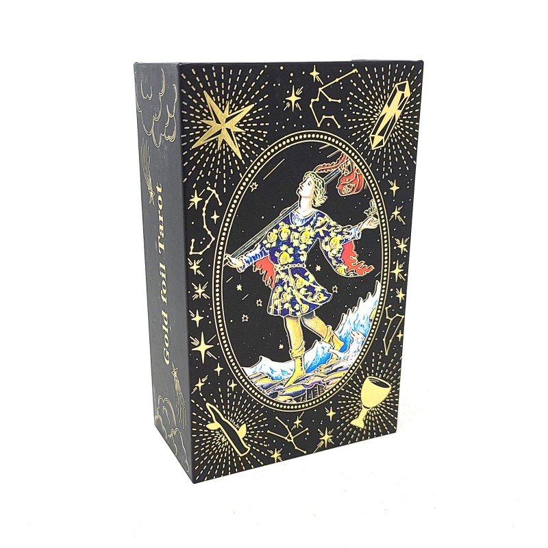 Noir et or foilé Rider Waite Tarot Set Noir et or foilé Rider Waite Tarot Set