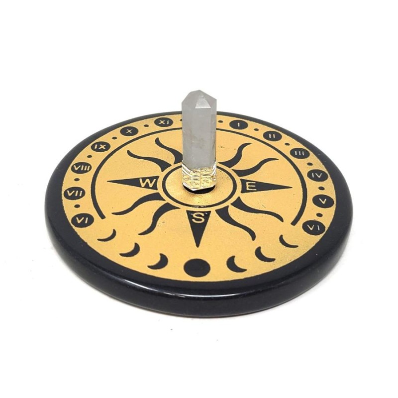 Black Agate & Quartz Golden Sun Tile Black Agate & Quartz Golden Sun Tile