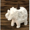 White Stone Elephant Incense Holder