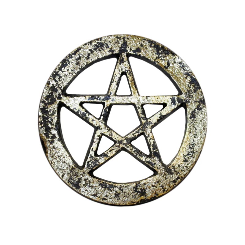 Black & Gold Altar Tile, Pentacle Black & Gold Altar Tile, Pentacle