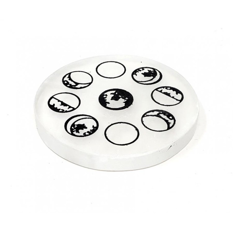 Selenite Altar Tile, Moon Phases Selenite Altar Tile, Moon Phases
