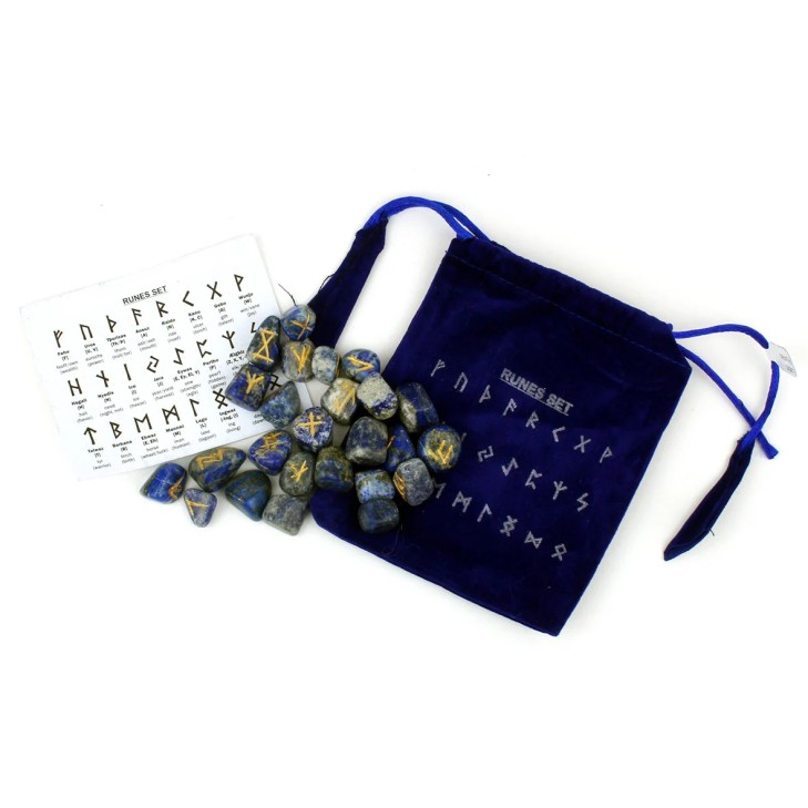 Set runiques, pochette et livret - Lapis Lazuli Set runiques, pochette et livret - Lapis Lazuli